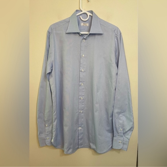 BORRIELLO Napoli Men Made Hand by Michael Jondral Button Down Shirt Sz 16 1-2/42 - Picture 7 of 16